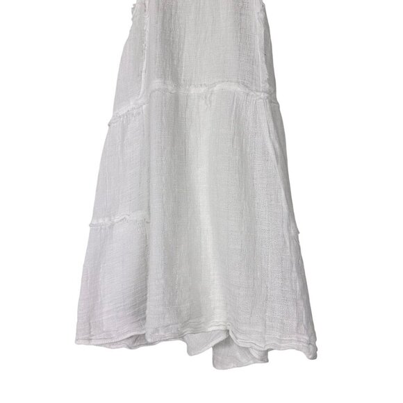 Zara TRF‎ Flowy Backless Frayed Off White Resortwear Bohochic Tank Top Medium - Picture 6 of 13